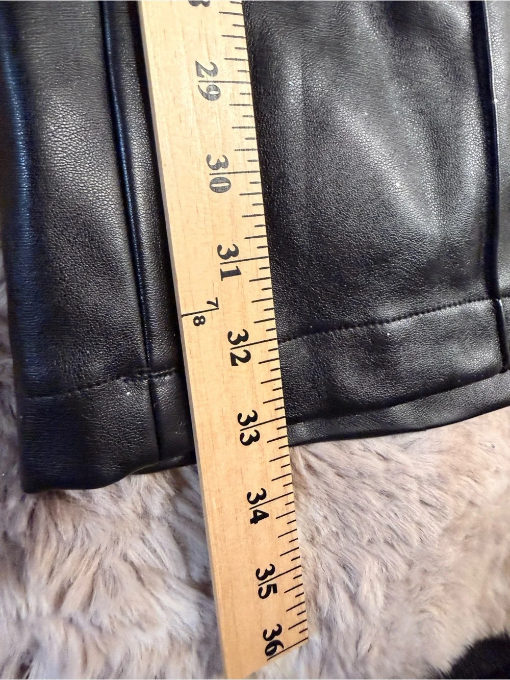 Boa Because Of Alice Black Faux Leather High Rise Wide Leg Pintuck Pants S